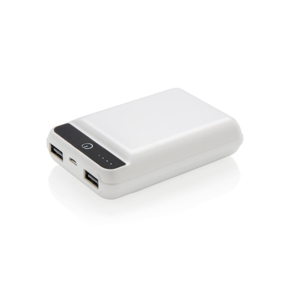 Logo trade mainostuotet tuotekuva: Firmakingitus: 10.000 mAh pocket powerbank, valge