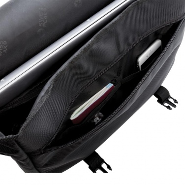 Logotrade liikelahja tuotekuva: Reklaamkingitus: Swiss Peak RFID 15" laptop messenger bag PVC free, black