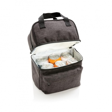 Logo trade mainoslahja kuva: Firmakingitus: Cooler bag with 2 insulated compartments, anthracite