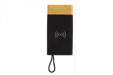 Logotrade mainoslahja tuotekuva: Ärikingitus: Bamboo X wireless charging 5000 mah powerbank, brown