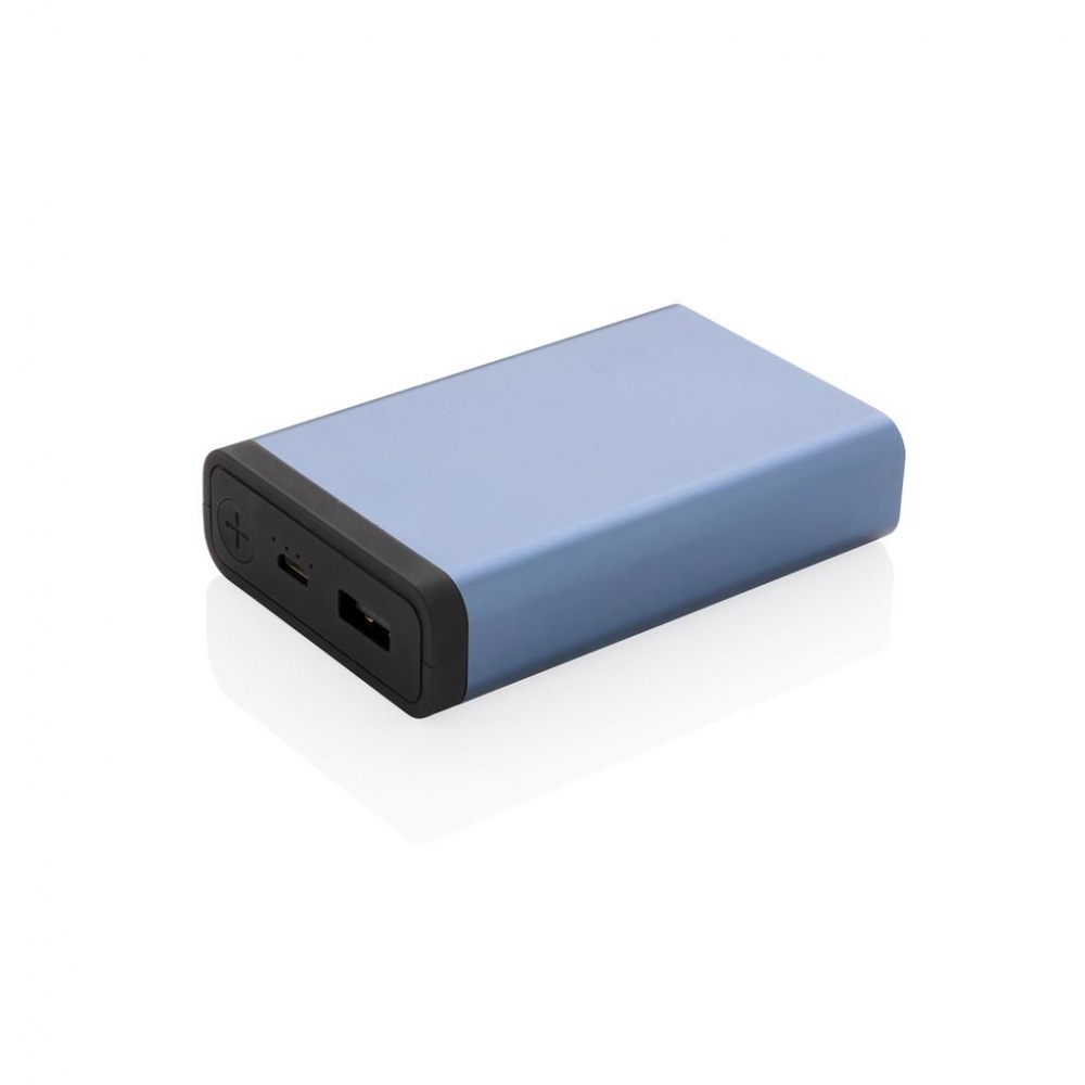 Logo trade mainoslahjat ja liikelahjat kuva: Meene: 10.000 mAh Aluminum pocket powerbank, blue