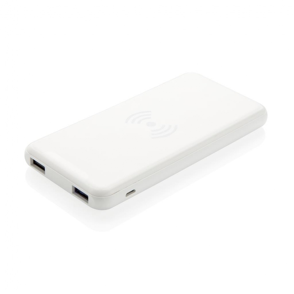 Logotrade liikelahja mainoslahja kuva: Firmakingitus: Ultra Thin 4.000 mAh Wireless 5W Charging Powerbank, white