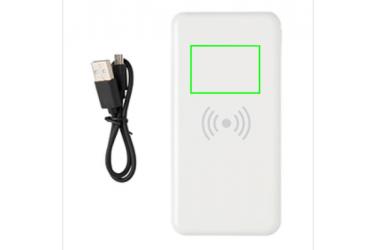 Logo trade mainoslahja ja liikelahja tuotekuva: Firmakingitus: Ultra Thin 4.000 mAh Wireless 5W Charging Powerbank, white