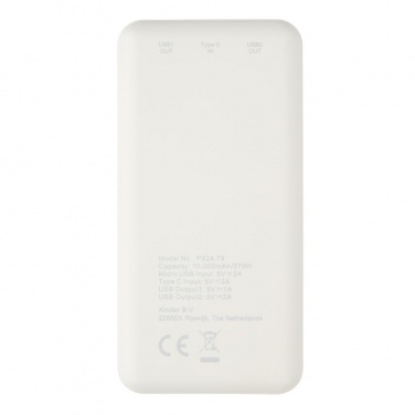 Logo trade mainostuotet tuotekuva: Reklaamkingitus: High Density 10.000 mAh Pocket Powerbank, white