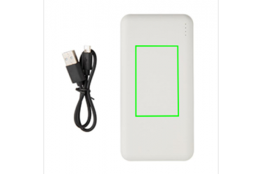 Logotrade liikelahja tuotekuva: Reklaamkingitus: High Density 10.000 mAh Pocket Powerbank, white