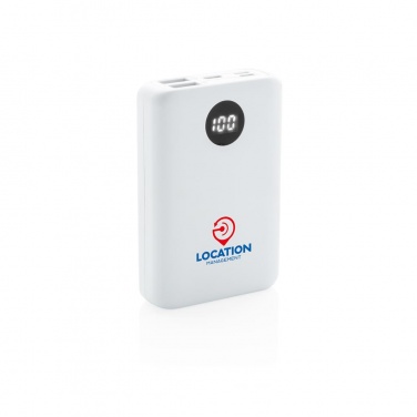 Logo trade liikelahja kuva: Meene: 10.000 mAh pocket powerbank with triple input, white