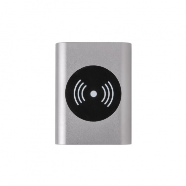 Logotrade mainoslahja tuotekuva: Reklaamtoode: Aluminium 5.000 mAh Wireless 5W Pocket Powerbank, grey