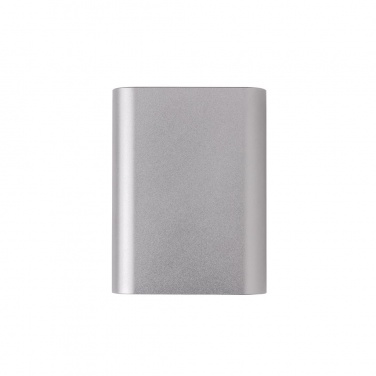 Logo trade mainoslahja ja liikelahja tuotekuva: Reklaamtoode: Aluminium 5.000 mAh Wireless 5W Pocket Powerbank, grey