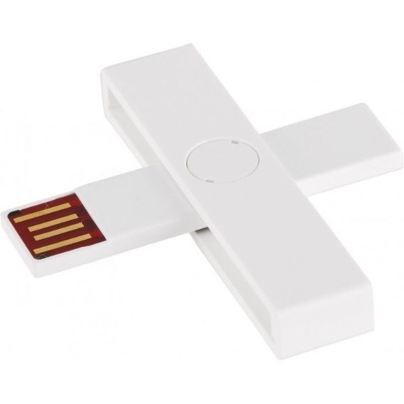 Logotrade liikelahjat kuva: ID ID-kaardi lugeja, USB, blisterpakendis, valge