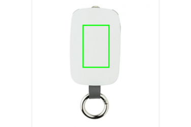 Logo trade mainoslahjat tuotekuva: Reklaamkingitus: 1.200 mAh Keychain Powerbank with integrated cables, white