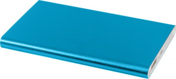 Logotrade liikelahja tuotekuva: PEP-alumiini Power Bank, 4000 mAh, vaaleansininen