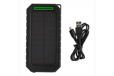 Logo trade mainostuote kuva: Firmakingitus: 10.000 mAh Solar Powerbank with 10W Wireless Charging, black