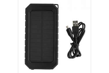 Logo trade liikelahjat mainoslahjat kuva: Firmakingitus: 10.000 mAh Solar Powerbank with 10W Wireless Charging, black