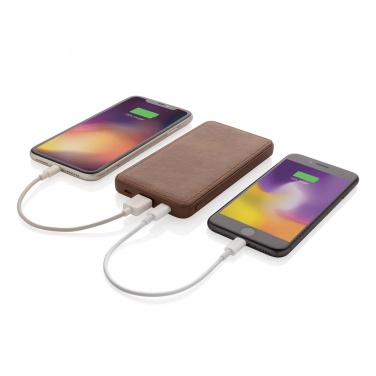 Logo trade mainoslahja ja liikelahja tuotekuva: Reklaamtoode: Tusca 10.000 mAh PU powerbank, brown