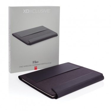 Logo trade mainoslahjat ja liikelahjat kuva: Firmakingitus: Fiko wireless charging portfolio A4 with powerbank, black