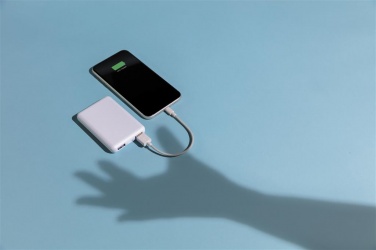 Logotrade liikelahja mainoslahja kuva: Reklaamkingitus: 5.000 mAh antimicrobial powerbank, white