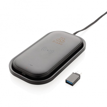 Logotrade mainoslahja ja liikelahja kuva: Reklaamkingitus: Wireless charging 5.000 mAh powerbank base, black