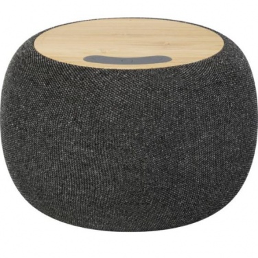 Logo trade liikelahjat mainoslahjat kuva: Ecofiber bambu Bluetooth®-kaiutin ja langaton latausalusta, harmaa