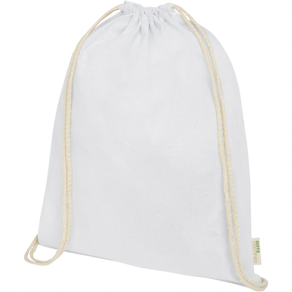 Logotrade mainostuote tuotekuva: Orissa 100 g/m² organic cotton drawstring bag 5L