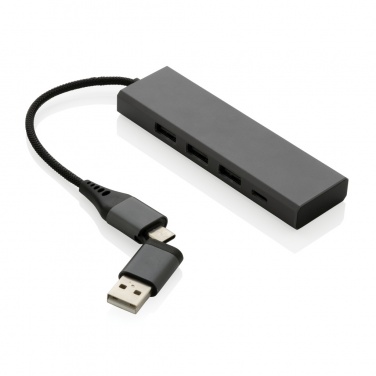 Logotrade mainostuote tuotekuva: Terra RCS alumiininen USB-hub 3 portilla