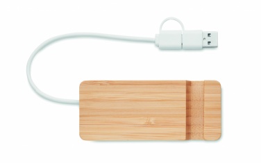 Logotrade liikelahjat mainoslahjat tuotekuva: 4 portin USB-keskitin bambua