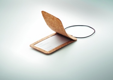 Logo trade mainoslahja ja liikelahja tuotekuva: Korkki matkalaukkutägi