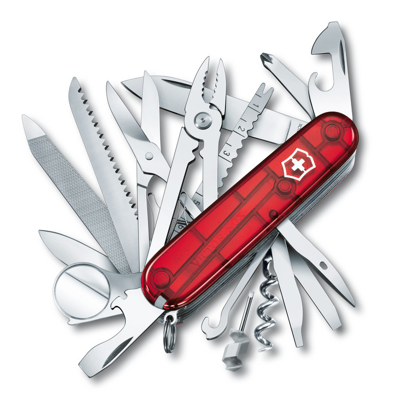 Logotrade mainoslahja tuotekuva: Taskuveitsi SwissChamp läpinäkyvä Victorinox