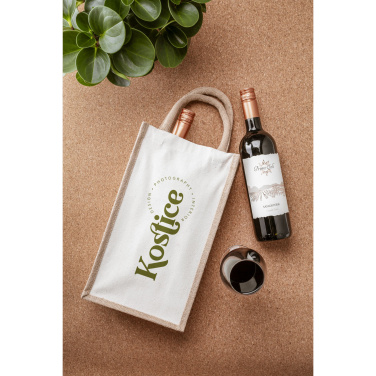 Logo trade liikelahja kuva: Juuttikangas Double Wine Bag