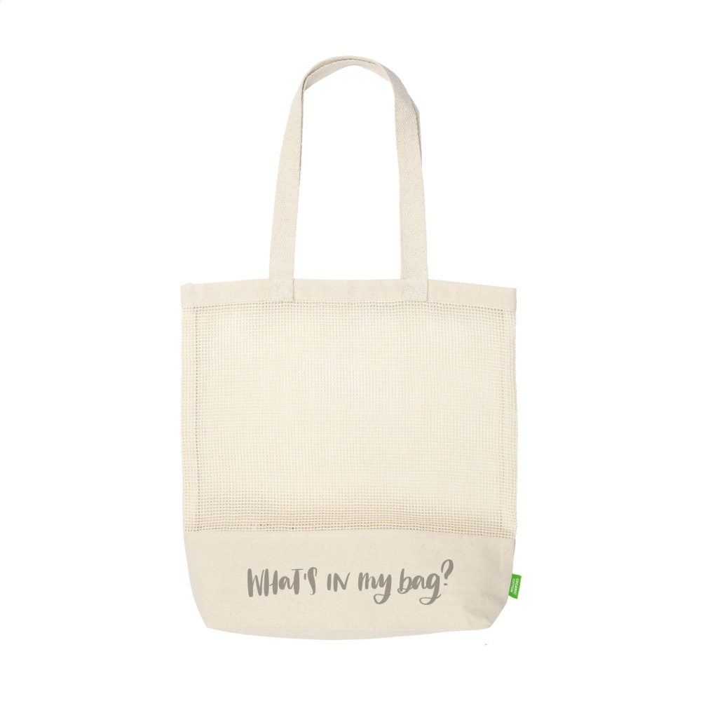 Logotrade mainoslahja tuotekuva: Natura Organic Mesh Shopper (180 g/m²) ostoskassi