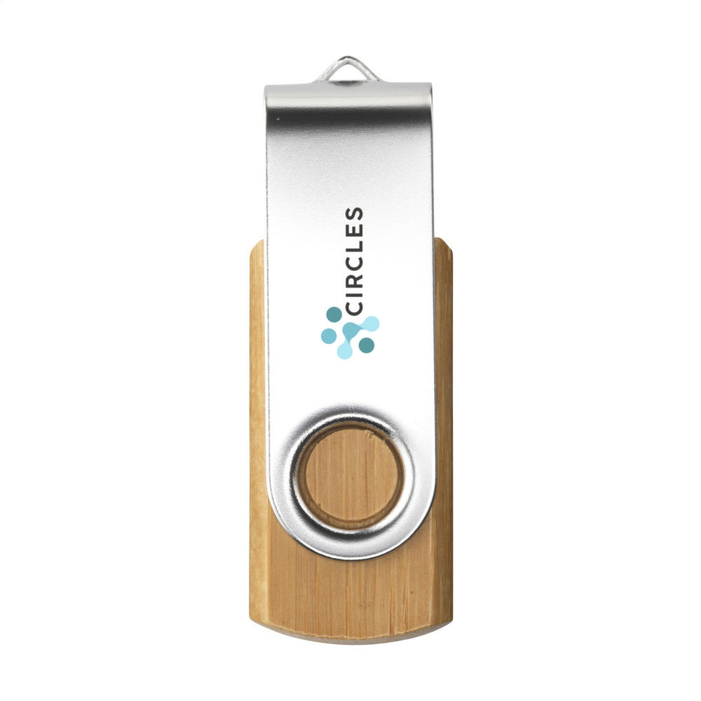 Logotrade liikelahjat kuva: USB Twist Bamboo varastossa 4 Gt