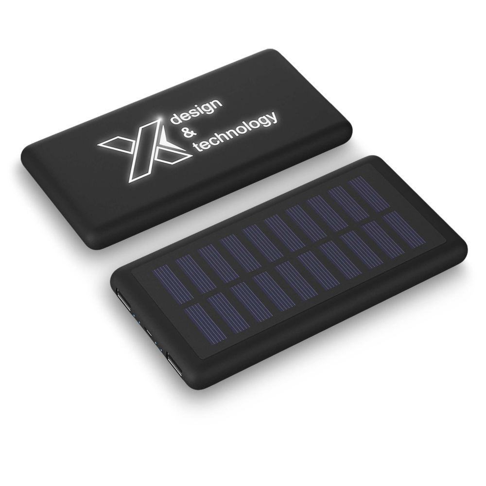 Logo trade liikelahjat tuotekuva: SCX.design P30 8000 mAh solar varavirtalähde, valaistuva