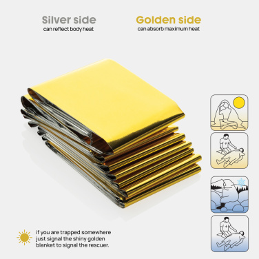 Logotrade mainoslahja ja liikelahja kuva: Solra hätäpeite RCS-kierrätetystä RPET-pussissa