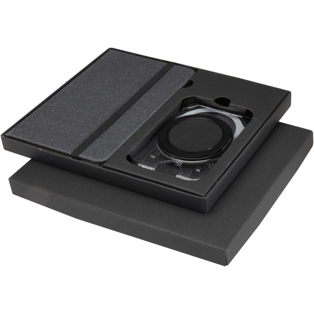 Logotrade liikelahja mainoslahja kuva: Kern kovakantinen muistikirja (A6) ja MagSafe lompakkolahjasetti