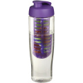 H2O Active® Tempo 700 ml sportinis buteliukas ir infuzinis dangtelis, Skaidrus / violetinis