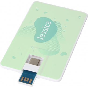 Logotrade verslo dovanos nuotrauka: Duo plonas 32 GB USB diskas su Type-C ir USB-A 3.0