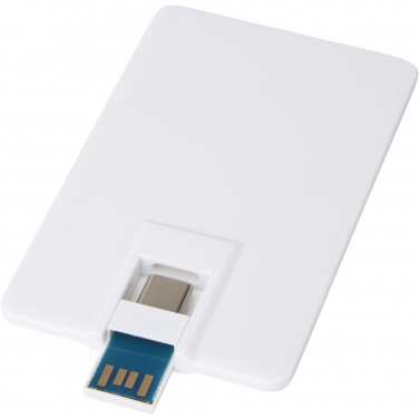 Logotrade verslo dovanos nuotrauka: Duo plonas 64 GB USB diskas su Type-C ir USB-A 3.0