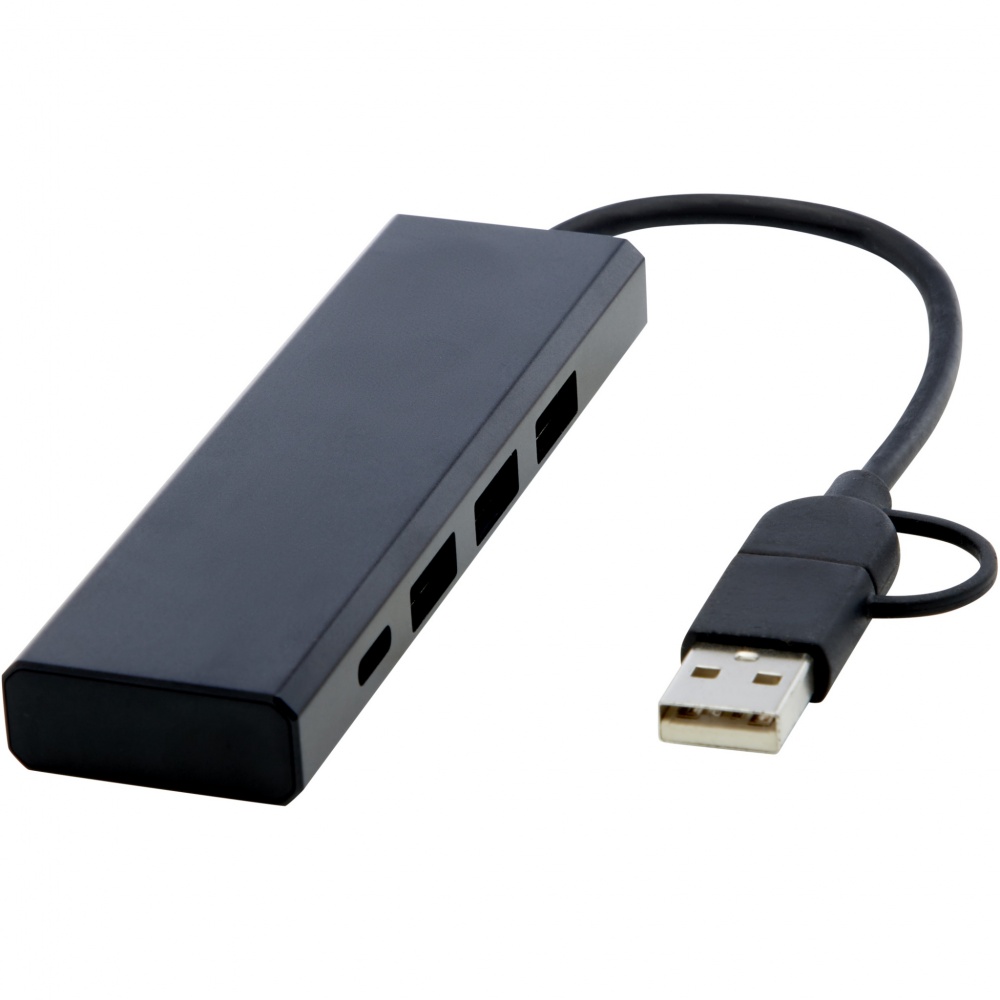 Logotrade dovana nuotrauka: Rise RCS perdirbto aliuminio USB 2.0 šakotuvas