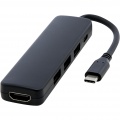 Loop RCS perdirbto plastiko daugialypės terpės adapteris USB 2.0-3.0 su HDMI prievadu, Vientisa juoda