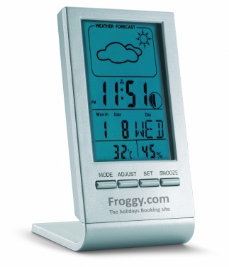 Logotrade dovana nuotrauka: Meteorologinė stotis su mėlynu LCD