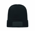 Unisex beanie RPET poliesteris, Juoda