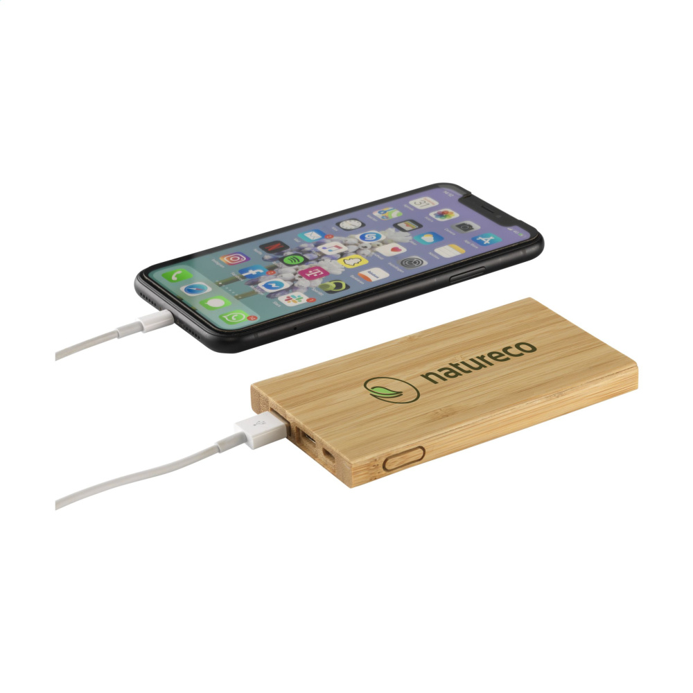 Logotrade reklaminės dovanos nuotrauka: Bamboo 4000 Powerbank išorinis įkroviklis