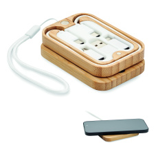 15W belaidis bambuko įkroviklis