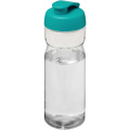 H2O Active® Eco Base 650 ml sportinis buteliukas su atverčiamu dangteliu, Skaidrus / Aqua mėlynas