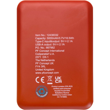 Logotrade dovana nuotrauka: Asama 5000 mAh C tipo perdirbto plastiko maitinimo blokas