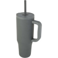 Brady 900 ml RCS sertifikuota termo stiklinė su silikoniniu šiaudeliu, Pilka