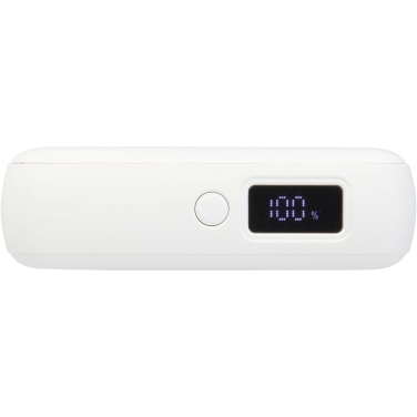 Logotrade reklaminiai produktai nuotrauka: „Acrux“ 10 000 mAh 35 W planšetinio kompiuterio išorinė baterija su integruotu C tipo laidu – pagaminta iš perdirbto plastiko