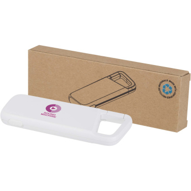 Logotrade reklaminiai produktai nuotrauka: „Alkes“ 5000 mAh 12 W perdirbto plastiko vandeniui atspari išorinė baterija su karabinu