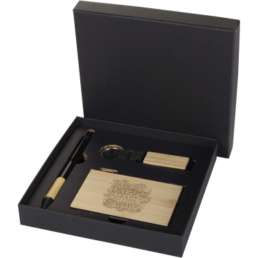 Logotrade reklaminiai produktai nuotrauka: „Minka RCS“ perdirbto aliuminio rutulinio rašiklio, raktų pakabuko ir RFID kortelių dėklo dovanų rinkinys