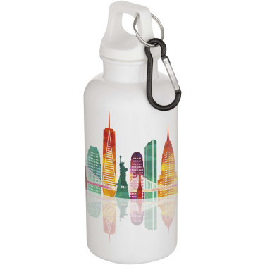 Logotrade dovana nuotrauka: Oregon 400 ml vienspalvis RCS perdirbto plastiko vandens butelis su karabinu
