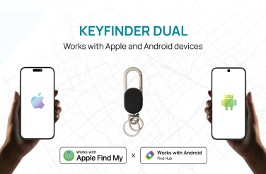 Logotrade reklaminiai produktai nuotrauka: Dviguba raktų pakabukas su „Keyfinder“ funkcija ir vietos nustatymu visame pasaulyje